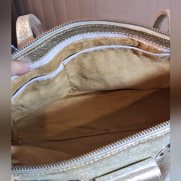 Jimmy Choo $1395 Rhea Bag Metallic Leather Tote Bag - Picture 12 of 16
